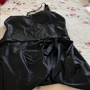 Elegant Black Satin Dress